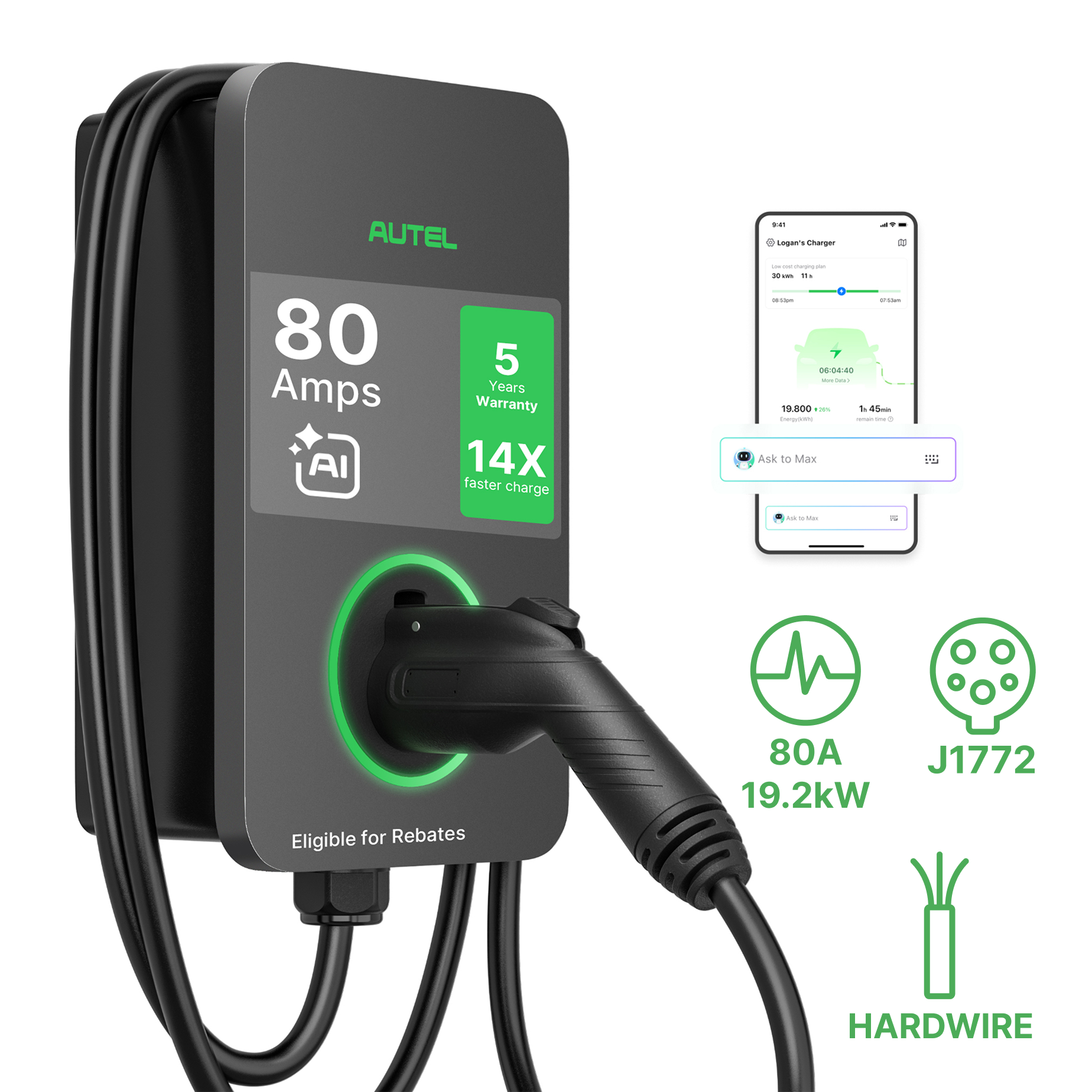 MaxiCharger 19.2kW Residential EV Charger CA